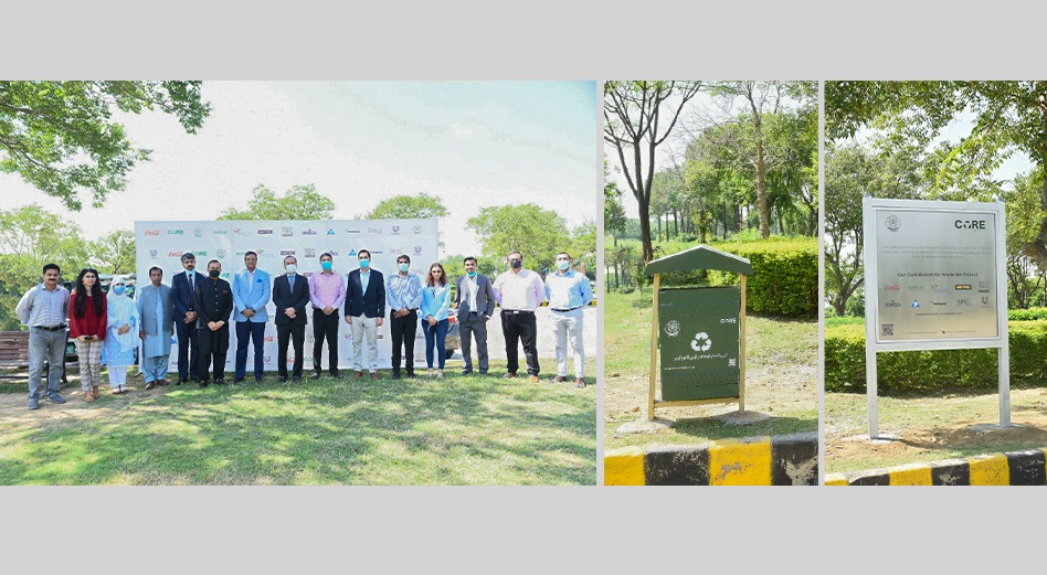 CoRe Alliance partnered with Capital Development Authority to install 250 waste bins in Fatima Jinnah and Lake View Park in Islamabad.